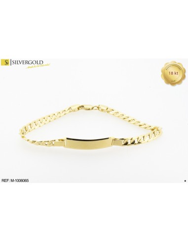 1-1-23451-1-COLECCIÓN 2018 Pulsera esclava de eslabón Barbada. Oro 18 kt.