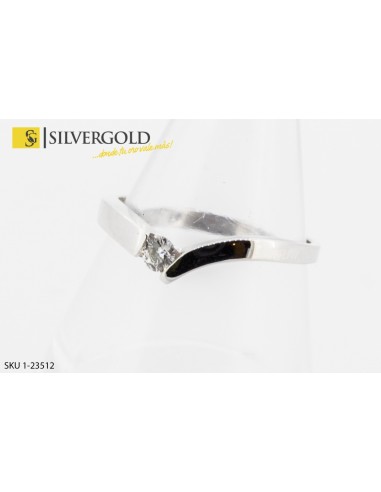 1-1-23512-1-DIA-Anillo en oro blanco tipo solitario con brillante. Oro 18 kt.