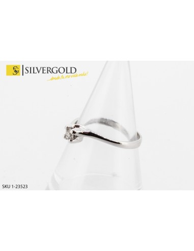 1-1-23523-1-DIA-Anillo en oro blanco tipo solitario con brillante. Oro 18 kt.