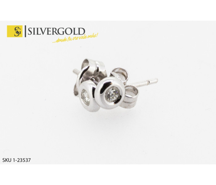 1-1-23537-1-DIA-Pendientes en oro blanco con Diamante en talla brillante. Oro 18 kt.