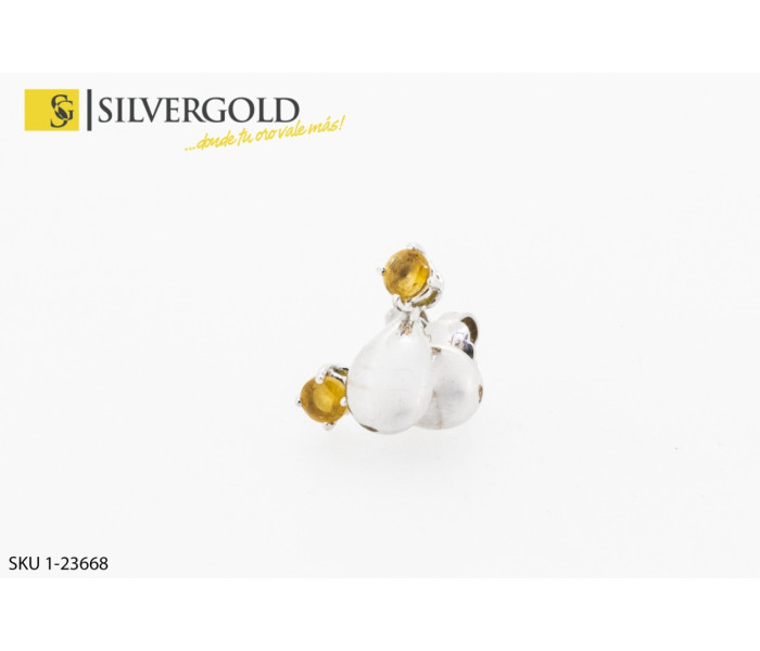 1-1-23668-1-Pendientes en oro blanco con lágrima. Oro 18 kt.