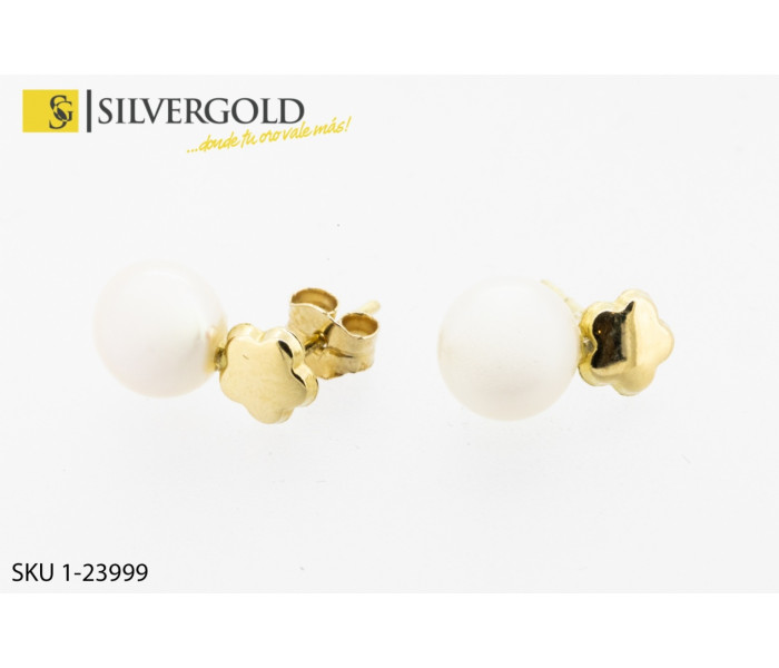 1-1-23999-1-Pendientes estilo Tu y Yo en oro amarillo. Oro 18 kt.