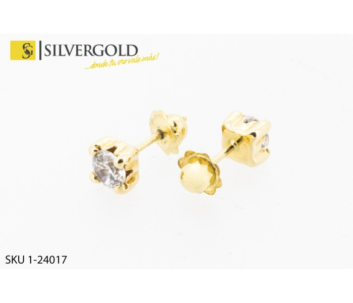 1-1-24017-1-Pendientes de circonita engarzada. Oro 18 kt.