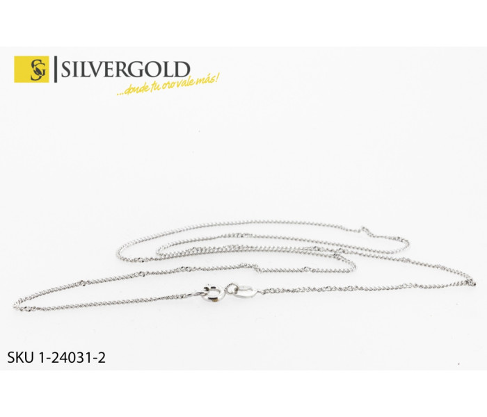 1-1-24031-1-Cadena fina Barbada en oro blanco. Oro 18 kt.