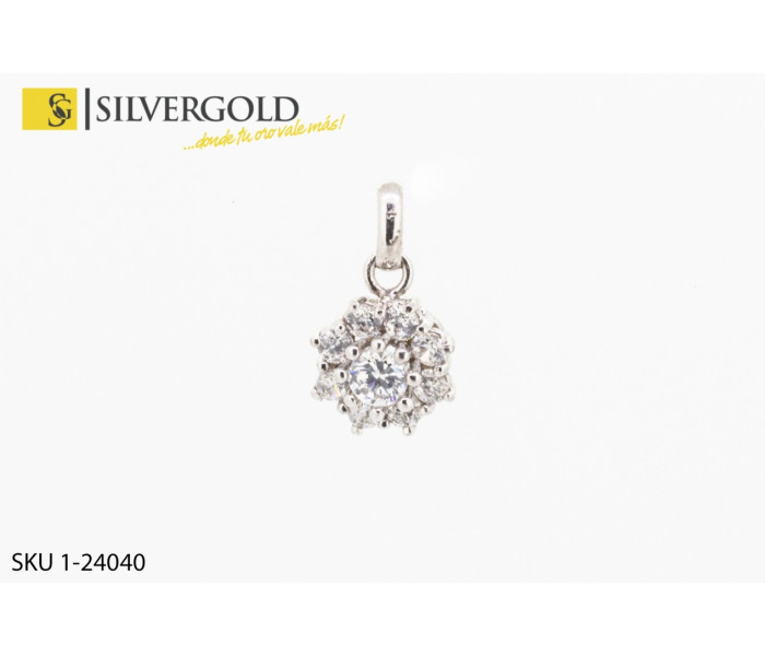 1-1-24040-1-Colgante de circonitas en oro blanco. Oro 18 kt.