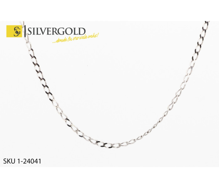 1-1-24041-1-Cadena estilo Bilbao, oro blanco. Oro 18 kt.