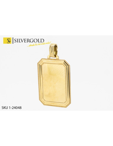 1-1-24048-1-Colgante tipo chapa con marco en relieve. Oro 18 kt.