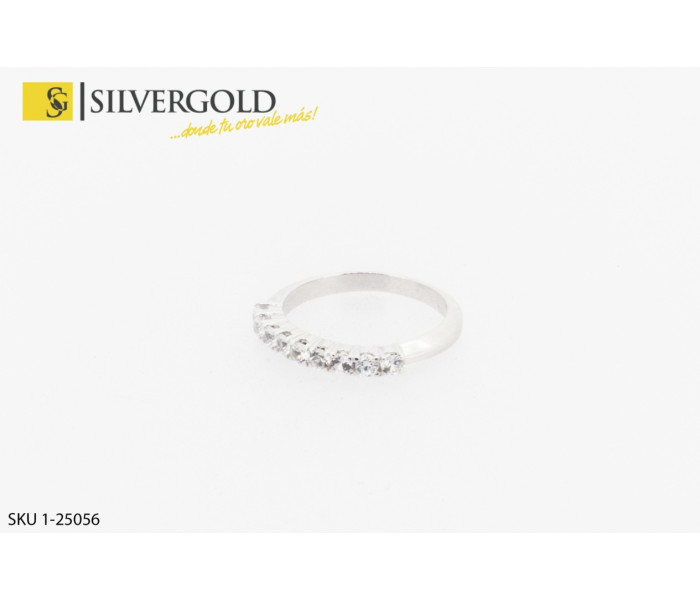 1-1-25056-1-Anillo con banda de circonitas en carrete.Oro 18 kt. .
