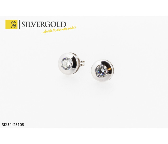 1-1-25108-1-Pareja de pendientes en oro blanco. Oro 18 kt