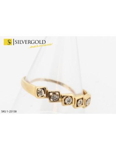 1-1-25158-1-DIA-Anillo bicolor con 5 brillantes. Oro 18 kt