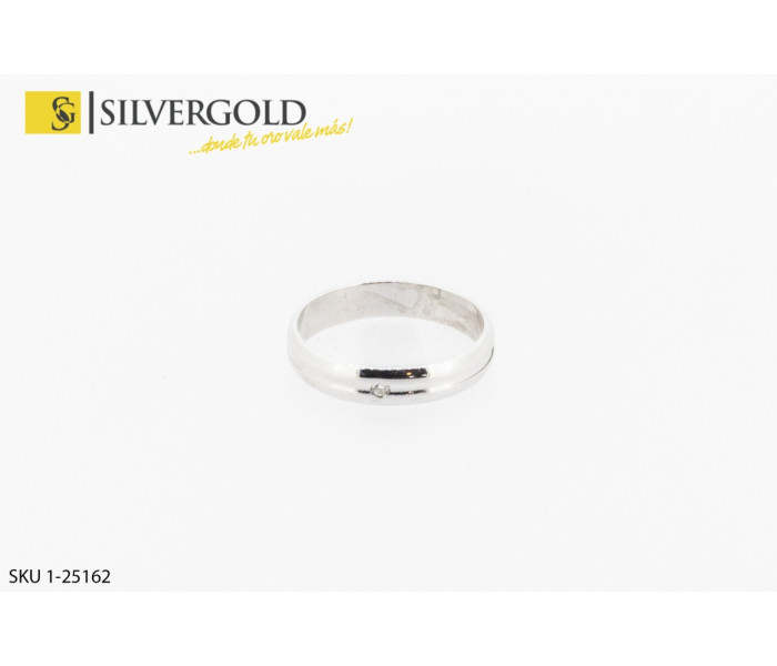1-1-25162-1-DIA-Alianza en oro blanco con brillante de 0.005 qt. Oro 18 kt
