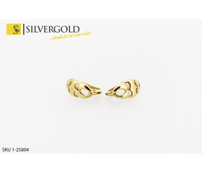 1-1-25804-1-Pendientes rectangulares irregulares con calados. Oro 18 kt..