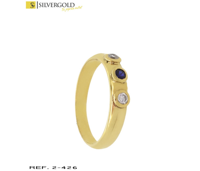 1-2-426-2-Anillo oro 18Kt. estilo tresillo L 652