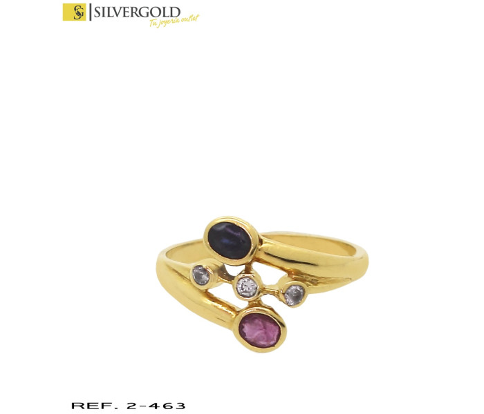 1-2-463-2-Anillo oro 18Kt.. estilo tu y yo L1371