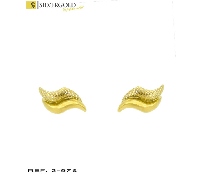 1-2-976-1-Pendientes ondas paralelas Oro 18 Kt