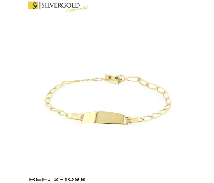 1-2-1098-1-Pulsera identidad infantil eslabon estilo clasico. Longitud 18 cm.