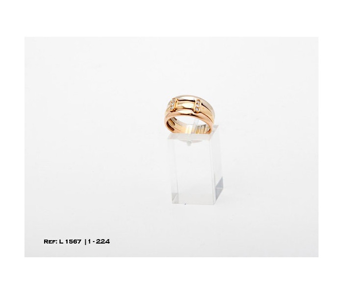 1-1-224-1-Anillo oro tricolor 18Kt. efecto triple aro L1567