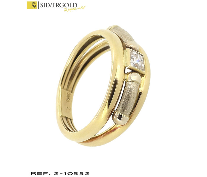 1-2-10552-1-Anillo T12 efecto doble aro con detalle en oro mate central y zirconita en talla princesa con enga