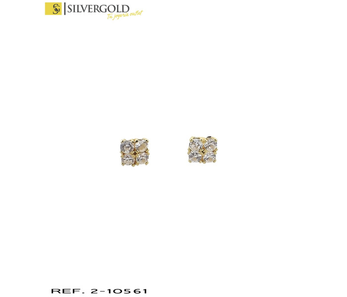 1-2-10561-1-Pendientes con pavé de cuatro zirconitas con cierre de presión