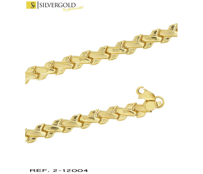 1-2-12004-2-Pulsera trenzada en mate y brillo. Oro 18kt.