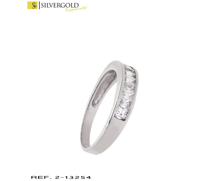1-2-13254-1-Anillo oro blanco 18Kt. banda central de zirconitas
