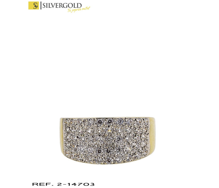 1-2-14703-1-Anillo oro 18Kt. con pavé de circonitas