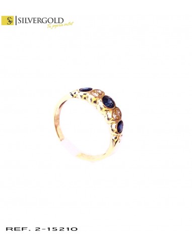 1-2-15210-1-DIA-Anillo oro 18Kt. con zafiros azules y diamantes