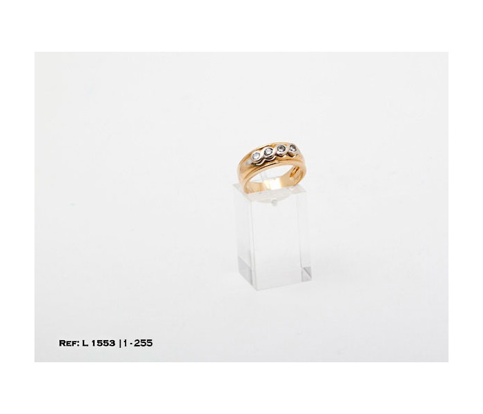 1-1-255-1-ANILLO ARO ANCHO CON 4 PIEDRAS BLANCAS (19 mm) L1553