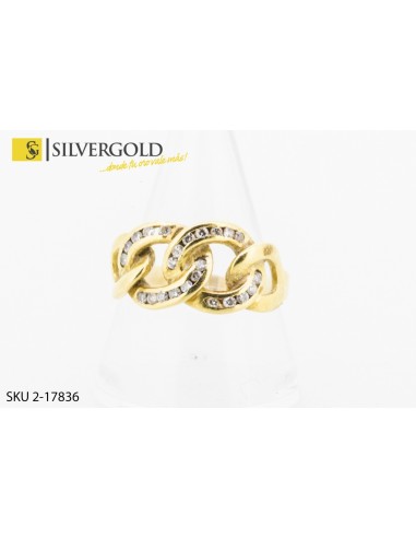1-2-17836-1-DIA-Anillo con forma de eslabón Barbada. Oro 18 kt.