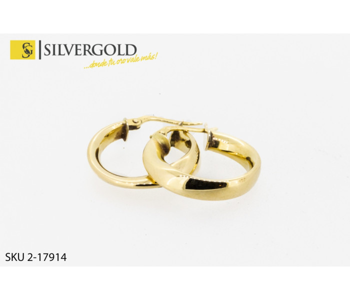 1-2-17914-1-Par de pendientes de aro. Oro 18 kt.Contraste 750m.