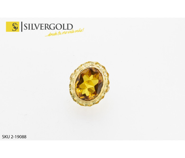 1-2-19088-1-Anillo labrado Vintage con topacio de 8.76 quilates. Oro 18 kt