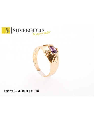 1-3-16-1-Solitario oro 18Kt. con piedra estilo amatista L 4399