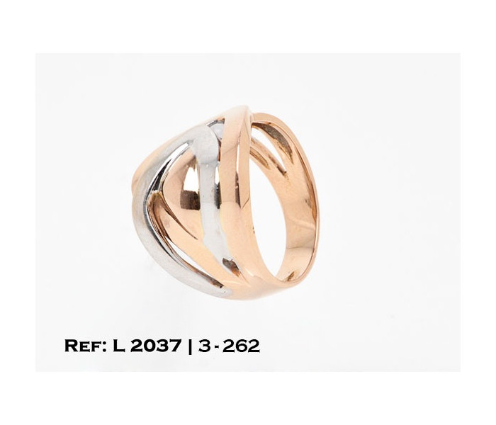 1-3-262-1-Anillo oro bicolor 18Kt. calado L 2037