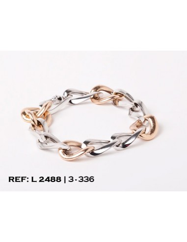1-3-336-1-Pulsera bicolor alternada 2x1 22 cm. L 2488