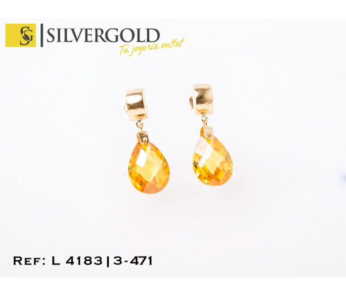 1-3-471-1-Pendientes lagrimas de Topacio. Oro 18 Kt. L 4183
