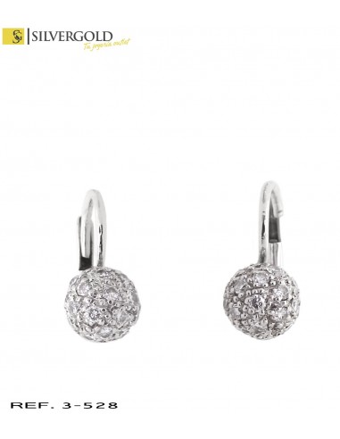 1-3-528-2-dia- Pendientes en oro blanco con pavÃ de diamantes y cierre monaquela L 3976