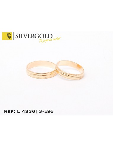 1-3-596-1-Alianzas oro 18Kt. de estilo estriado L 4336