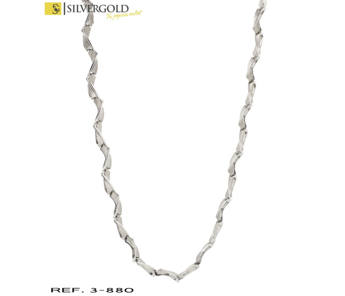 1-3-880-1-Gargantilla oro blanco 18Kt. semi-rigida mate y brillo L1063