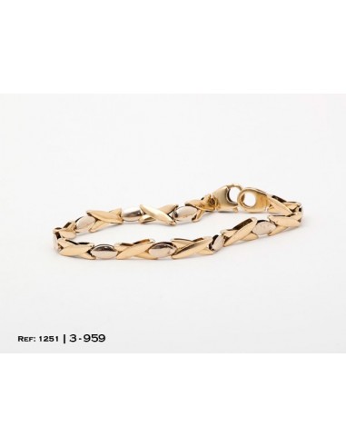1-3-959-1-pulsera semirigida alternada bicolor xo 19,5 cm 12.07Gr L1251