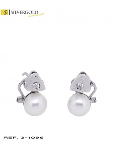 1-3-1096-1-D-Pendientes oro blanco 18Kt. tu y yo con diamantes L 59
