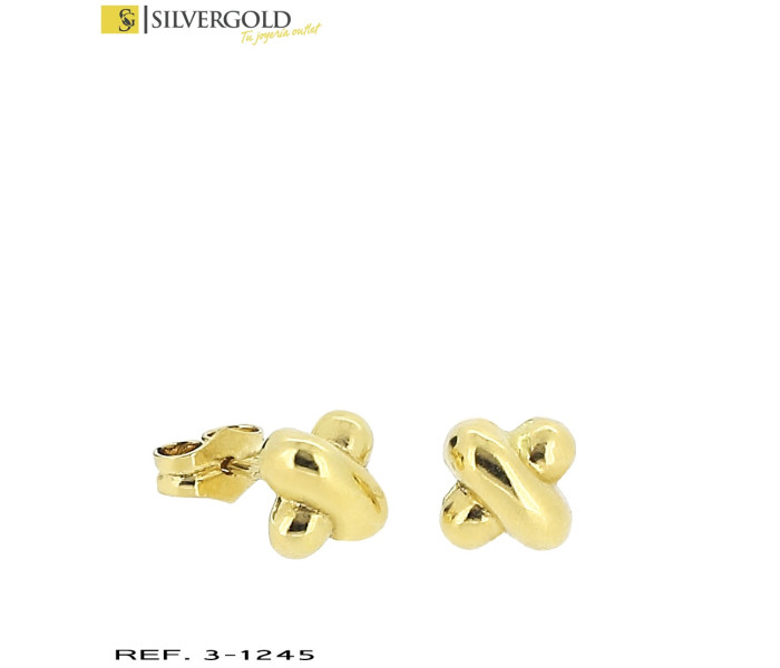 1-3-1245-2-Pendientes oro 18Kt. en forma de X L3467