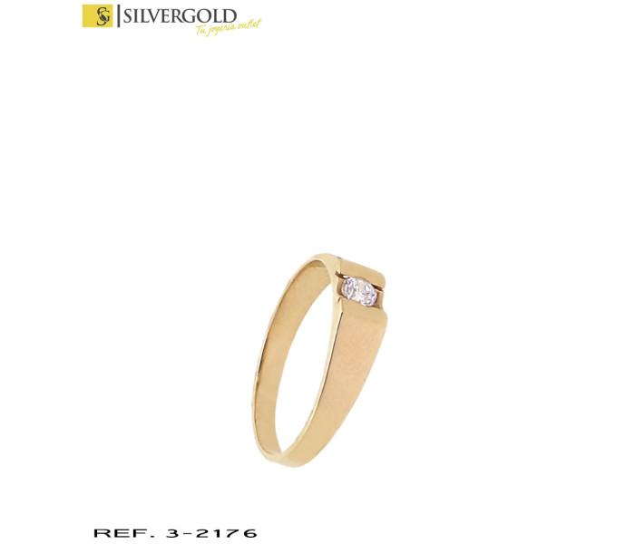 1-3-2176-1-Solitario oro 18Kt. infantil con zirconita
