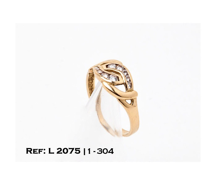 1-1-304-1-ANILLO ENTRELAZADO Y CALADO CON CHISPITAS (18 mm) L2075