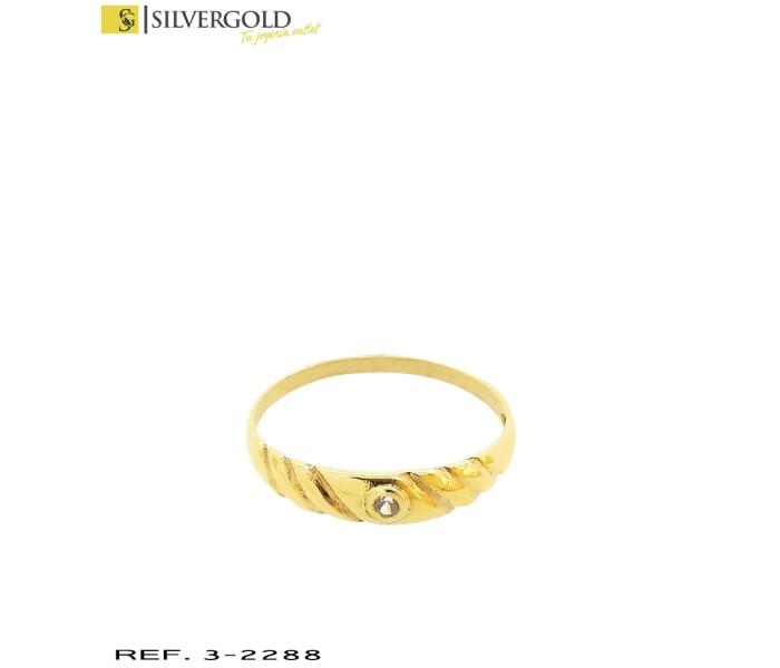 1-3-2288-1-Anillo infantil estilo solitario con zirconita central y labrados laterales