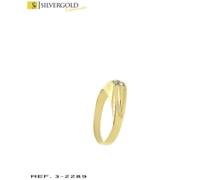 1-3-2289-2-Solitario infantil oro 18Kt. con circonita central