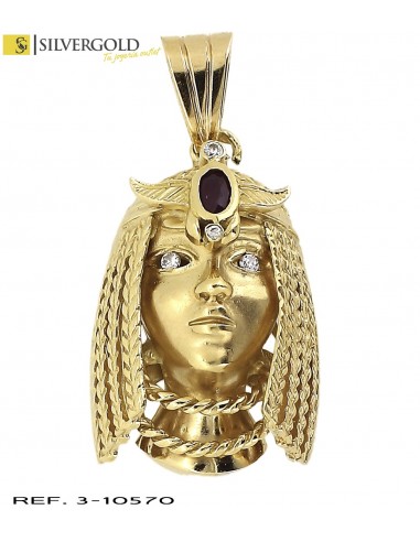 1-3-10570-1-Colgante oro 18Kt. busto de Cleopatra