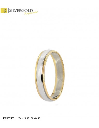1-3-12342-1-Alianza oro bicolor 18Kt. lisa
