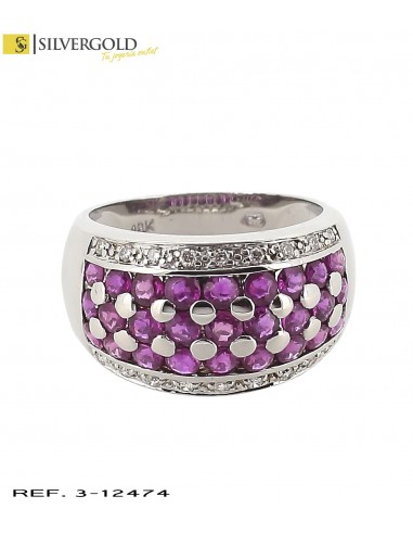 1-3-12474-1-DIA- ANILLO EN ORO BLANCO CON PAVES DE RUBIES Y BRILLANTES
