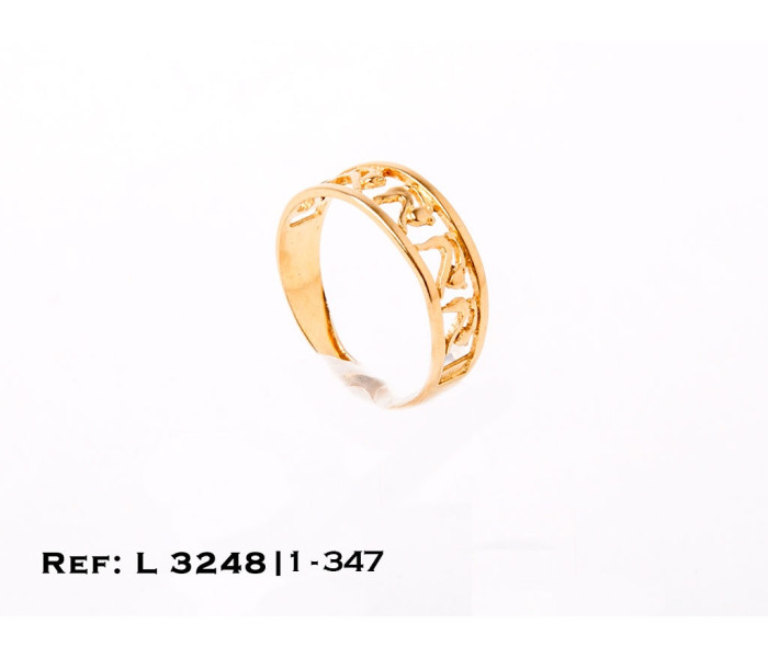 1-1-347-1-Anillo calado en el centro con labrado de gatos (Talla 15) L3248