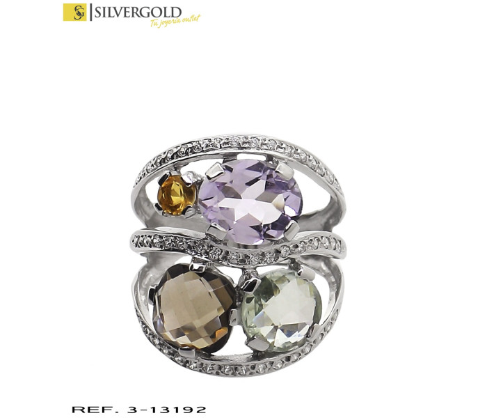 1-3-13192-2-AnilloT16 oro blanco con calado efecto triple aro con detalle de zirconitas y piedras facetadas ve